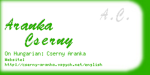 aranka cserny business card